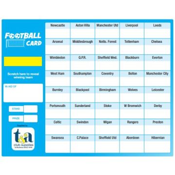 Football Fundraiser Cards 40 Teams - Pack of 25