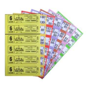 6000 6 Game Bingo Ticket Books 6 or 12 to View