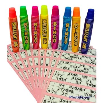 8 Neon Dabbers & 60 Bingo Tickets for Lockdown Bingo