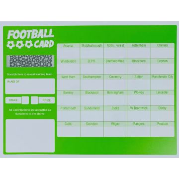 Football Fundraiser Cards 30 Teams - Pack of 25