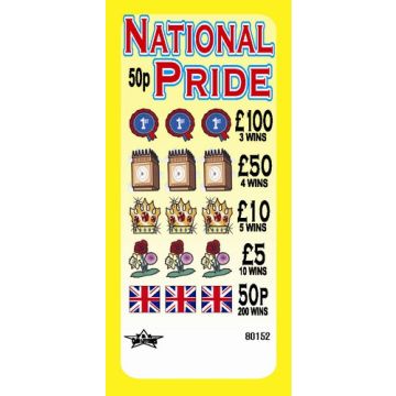 National Pride 50p Pull Tab Lottery Ticket