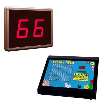 Treble Win Electronic Bingo Raffle Tote Machine & Wireless Audience Display Monitor