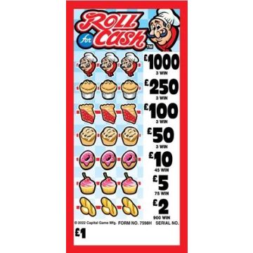 Roll for Cash £1 Pull Tab Lottery Ticket