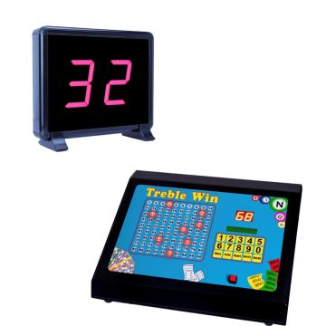 Treble Win Electronic Bingo Raffle Tote Machine & Wireless Audience Display Monitor