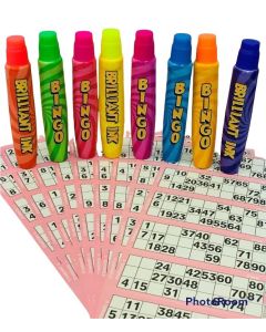 8 Neon Dabbers & 60 Bingo Tickets for Lockdown Bingo