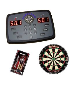 Darts Pro Dart Scorer , Winmau Pro SFB Dartboard & Darts Set Bundle