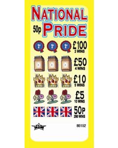 National Pride 50p Pull Tab Lottery Ticket